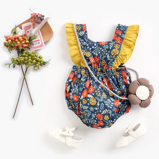 Baby Girl's Cute Floral Summer Romper