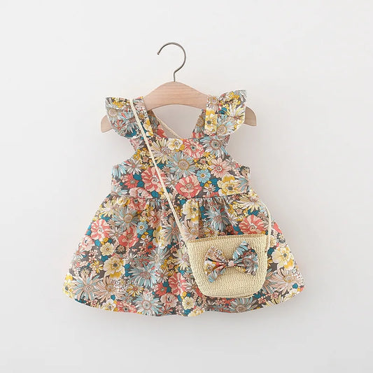 Baby Girl's Vintage Flower Summer Dress