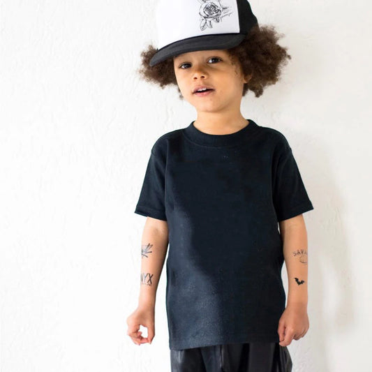 Children's Solid Cotton Short Sleeve T-Shirt