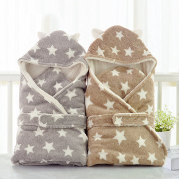 Luxury Fleece Hooded Baby Swaddle