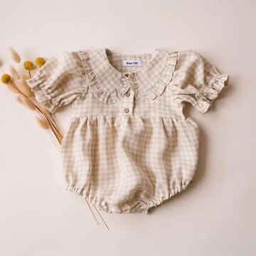 Plaid Baby Girl Cotton One-piece Summer Playsuit