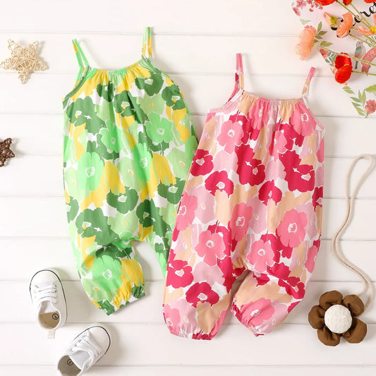 100% Cotton Summer Floral Baby Jumpsuit