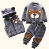 Children's Warm Hooded Outwear 3Pcs Set