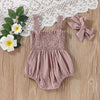 Baby Girl Suspender Romper & Headband Set