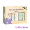 100% Bamboo Cotton 5pcs Muslin Blanket Gift Set