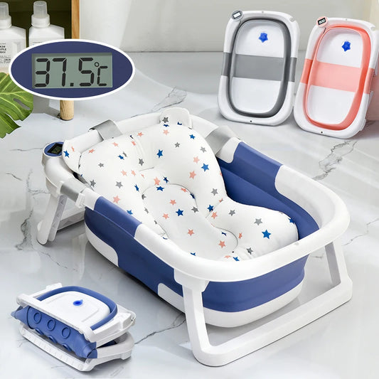 Real-time Temperature Non-Slip Folding Baby Bathtub