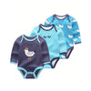 3-Piece Cartoon Cotton Bodysuit Set