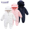 Warm Fleece Baby Hooded Jumpsuit